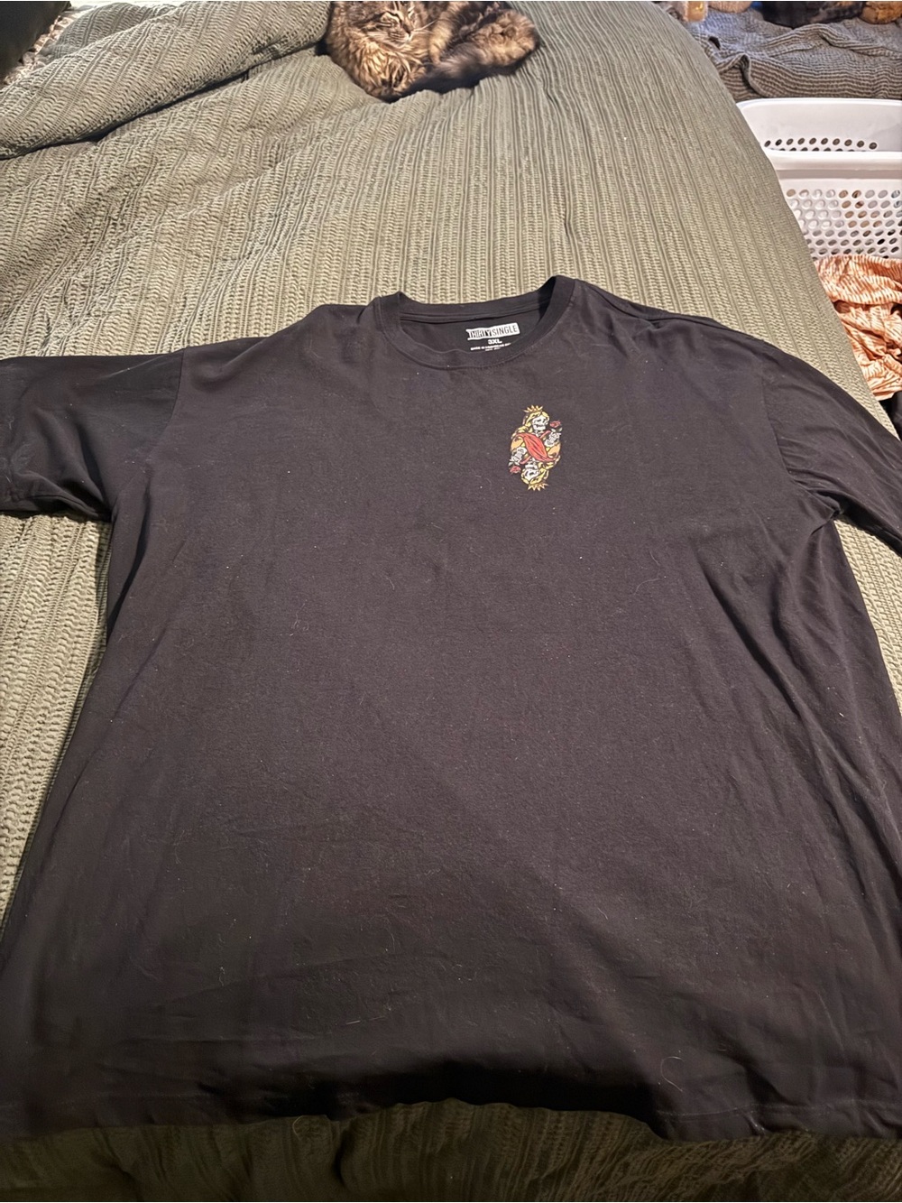 Men’s Thirty Single t-shirt Size 3x Black Skeleton Queen of Roses